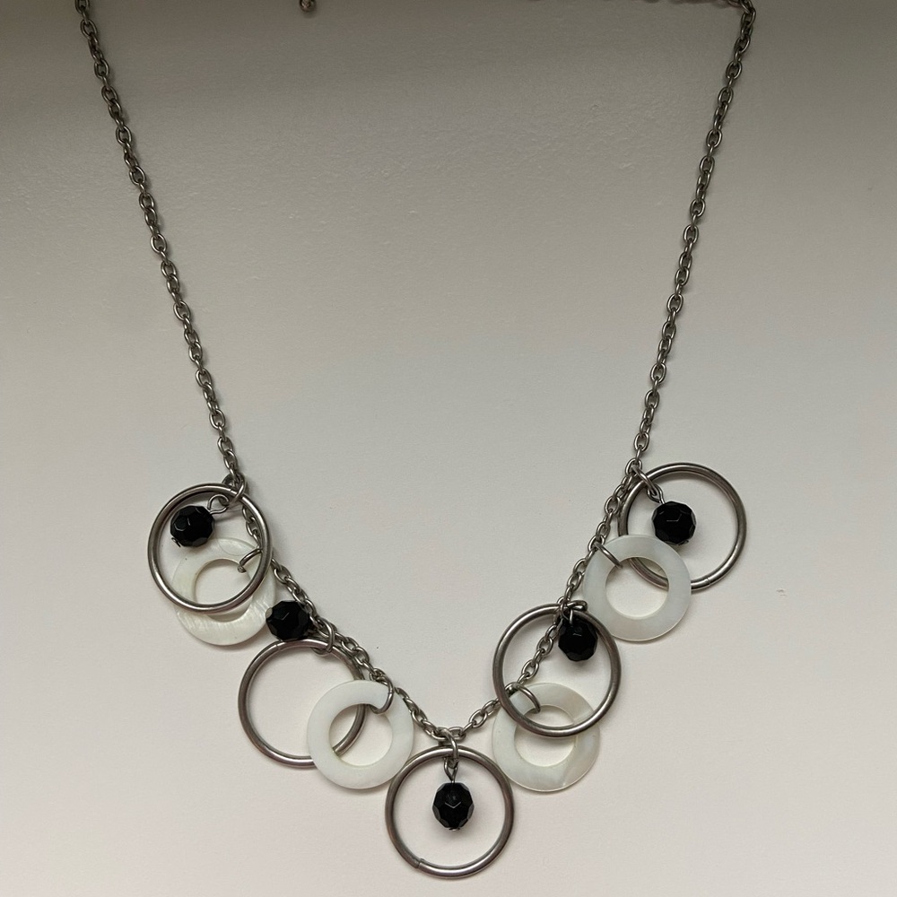 Elegant Silver and Black Necklace